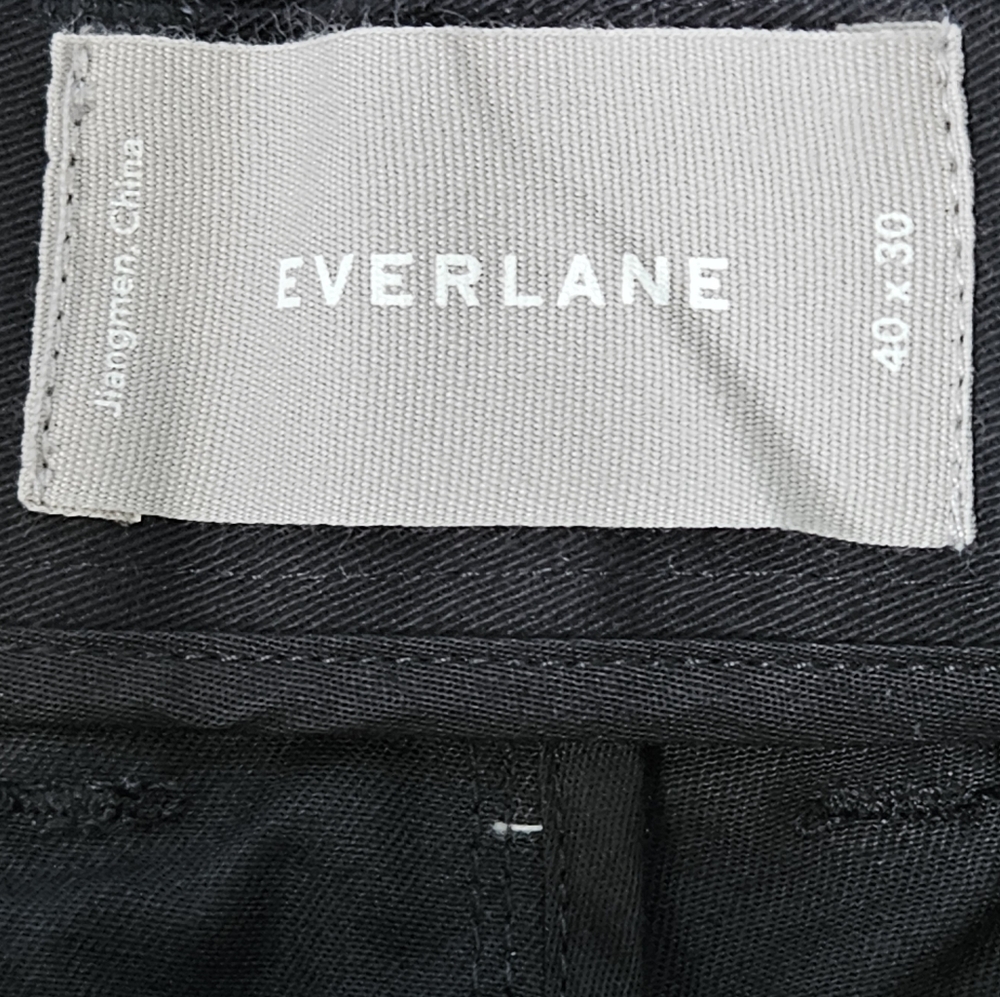 Everlane Pants Mens 40x30 Black Twill Slim Fit Stretch Tailored Trousers New - Picture 4 of 9